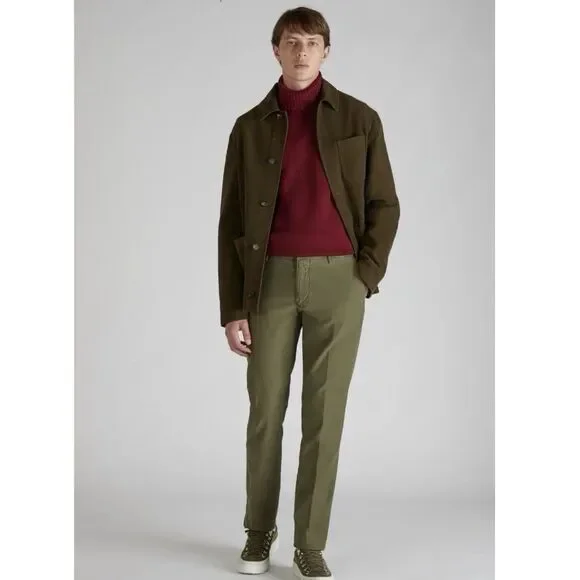 Incotex Pants Men’s 36X32 Army Green Slim Fit Tricochino Utility Trousers $410